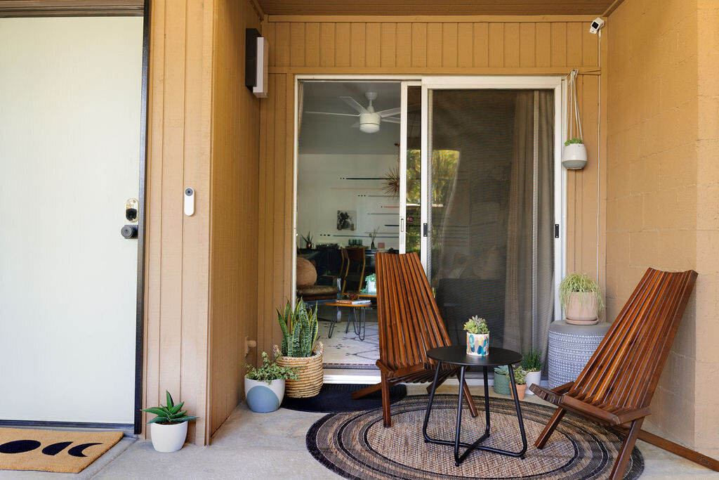 The Well living room with southwestern minimalist design Palm Springs